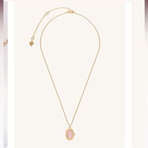 Wanderlust + Co Aura Rose Quartz Gold Locket Necklace
